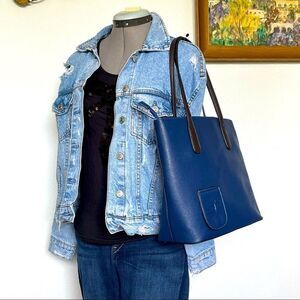 Bellavita navy wine bag tote